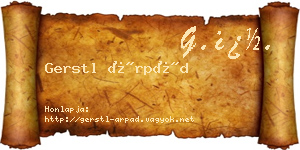 Gerstl Árpád névjegykártya